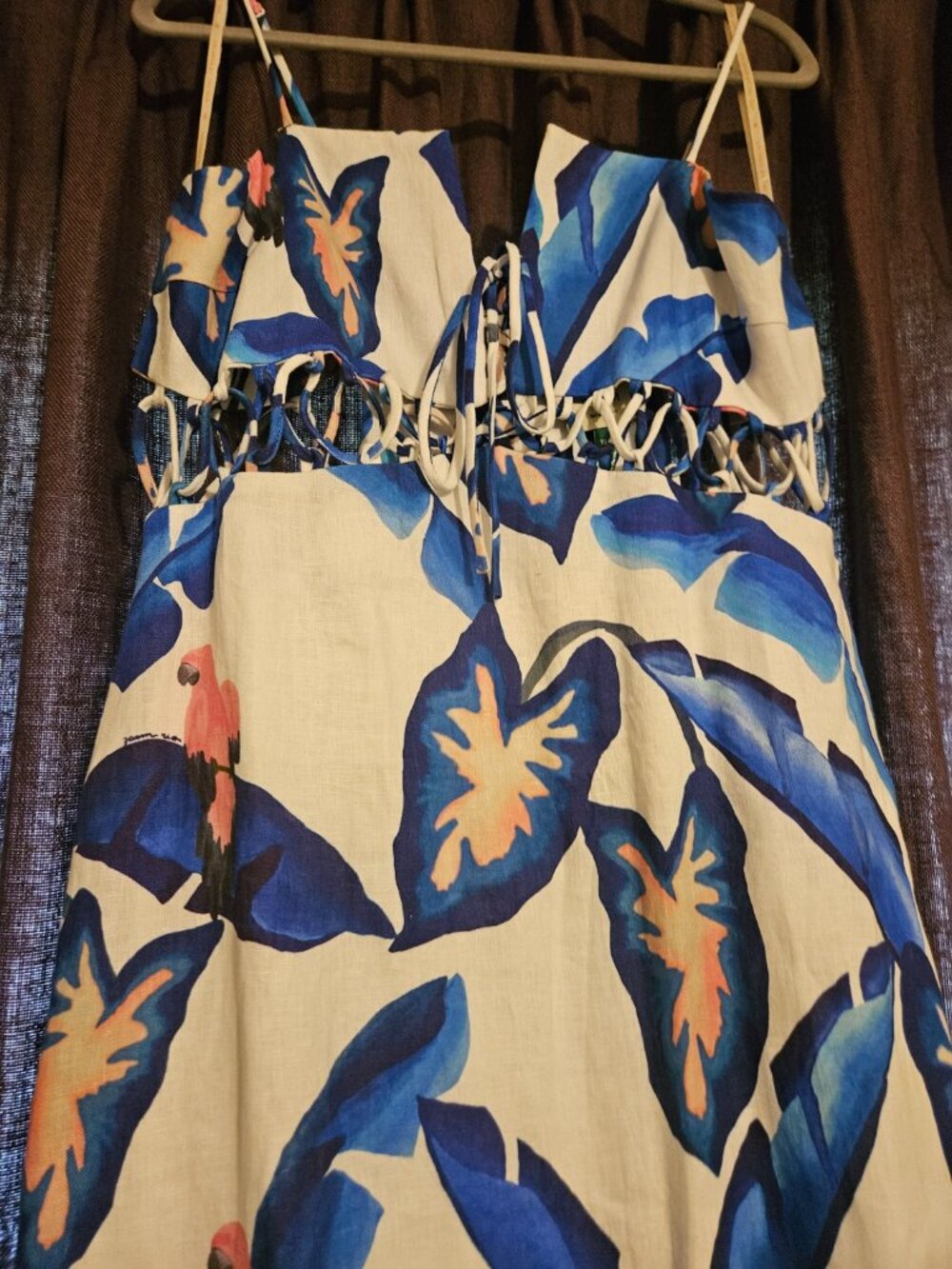 NWT Off-White Blue Foliage Maxi Dress - Picture 6 of 10